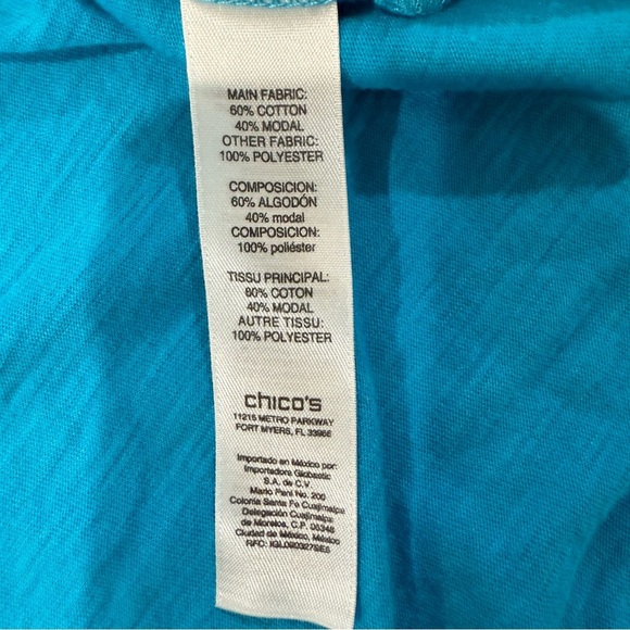 Weekends by Chino’s Camille Mesh Front Cardigan 3/4 Sleeves Women’s 2 Maui Blue - Picture 5 of 6